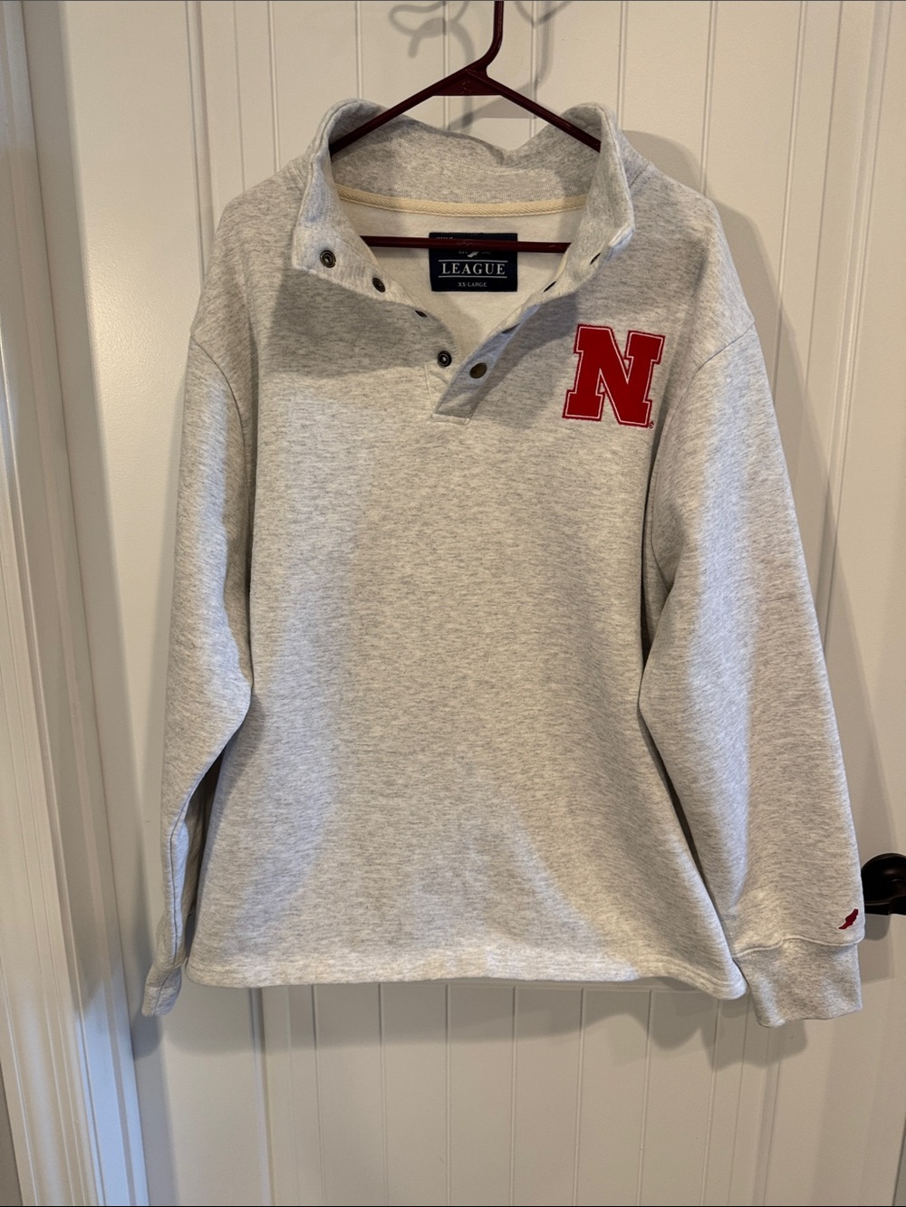 League Gray Pullover with Red 'N' Patch